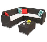 Divano angolare in technorattan Nebraska Corner 5 marrone Bica