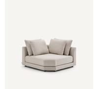 Divano angolare modulare in tweed, TIBERIO Bianco angolo reversibile