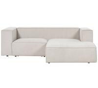 Divano angolare sinistro minimalista imbottito in tessuto a 2 posti beige Vernon