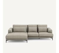 Divano angolare sinistro XL in tweed, MARSILE Beige angolo sinistro