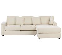 Divano angolare tessuto beige chiaro lato sinistro KOHLO