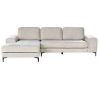 Divano angolare velluto beige chiaro lato destro KIRUNA