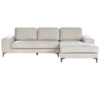 Divano angolare velluto beige chiaro lato sinistro KIRUNA