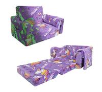 Divano Bambini Trasformabile 2-in-1,Stabile Poltroncina Pieghevole per Bambini Ragazze con Coperta ,Comoda Divano Letto per Bambini che Brillano nel Buio per Camere da Letto e Soggiorno,Unicorno Viola