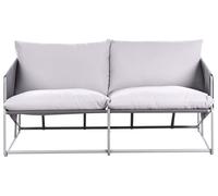 Divano basso oversize in metallo con cuscini Grigio Ponte
