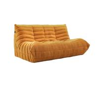 Divano Caterpillar Lazy Sofa, poltrona da pavimento oversize, morbida e delicata sulla pelle, con trama plissettata, for soggiorno, camera da letto, salone, ufficio.(Turmeric,180*100*75cm)