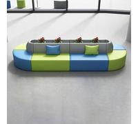 Divano circolare modulare curvo, combinazione libera di divani creativi, set di sedute ondulate curve, per hall di hotel, ufficio, scuola, ristorante, biblioteca, sala d'attesa, 400 x 160 cm
