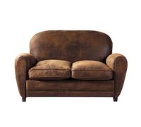 Divano club 2 posti in microsuede marrone