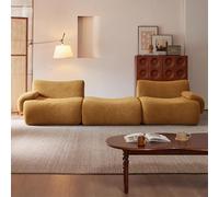 Divano componibile componibile, moderno in ciniglia, divano curvo profondo, design a forma di pane, per camera da letto o appartamento, nessuna installazione richiesta
