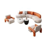 Divano Componibile Moderni for Il Soggiorno, Set di Divani Oversize, Struttura in Legno di Larice, Schiuma ad Alta Densità, Tessuto in Pelle Impermeabile Adatto Agli Animali Domestici