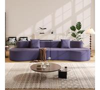 Divano componibile, moderno divano a nuvola disossato con seduta profonda imbottita, divani a 4 posti in ciniglia, divani in bouclé per soggiorno, seduta ampia, comodo divano con braccioli (viola, 300