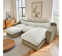 Divano componibile modulare a forma di U, divano a nuvola disossata con schiuma ad alta densità, divano letto convertibile, rivestimento rimovibile in velluto (310 cm)