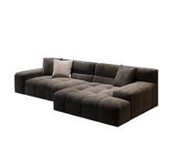 Divano componibile modulare da 329,9 cm con chaise longue a L, divano moderno con telaio a molle in legno massello, divani componibili ClothCloud satinati per soggiorno camera da letto A-1