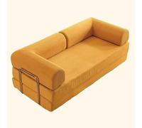Divano compresso si trasforma in un letto a pavimento o letto, dotato di un materasso in memory foam, versatile sedia da salotto in velluto a coste, perfetta per salotti e piccoli spazi