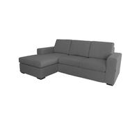 DIVANO CON PENISOLA REVERSIBILE BELLAHOME "BOLOGNA" GRIGIO TESSUTO SFODERABIL...