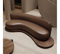 Divano con piattaforma in legno massello dalla forma irregolare e a forma di arco, divano in stile medievale Wabi-sabi nella hall di un hotel in famiglia e sedie for reception e trattative(2.2m)