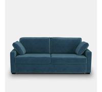 Divano convertibile 2, 3 o 4 posti, Comfort Bultex®, in velluto, TIMOR Blu 2 posti