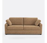 Divano convertibile 2, 3 o 4 posti, Comfort Bultex®, in velluto, TIMOR Marrone 3 posti