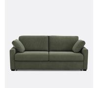 Divano convertibile, 2, 3 o 4 posti, mousse, in velluto a coste fine, TIMOR Verde 4 posti