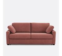Divano convertibile, 2, 3 o 4 posti, mousse Premium HR, in velluto a coste fine, TIMOR Rosa 2 posti