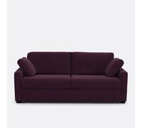Divano convertibile 2, 3 o 4 posti, mousse Premium HR, in velluto, TIMOR Rosso 4 posti