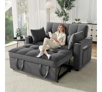 Divano convertibile a 2 posti con portabicchieri e schienale regolabile, divano letto a 2 posti con tasche per braccioli e cuscini, divano a 2 posti pieghevole multifunzionale in soggiorno camera da