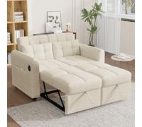 Divano convertibile con USB, divano a 2 posti, divano letto estraibile 3 in 1 con schienale regolabile, tasche per braccioli e cuscini, adatto per il soggiorno, la camera da letto, l'appartamento