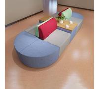 Divano Curvo Modulare Circolare, Combinazione Libera Di Divani Creativi, Set Di Sedute a Onda Curva, Per Atrio Di Hotel, Ufficio, Scuola, Ristorante, Biblioteca, Sala D'Attesa 300 * 120cm
