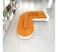 Divano Curvo Modulare Circolare, Combinazione Libera Di Divani Creativi, Set Di Sedute a Onda Curva, Per Atrio Di Hotel, Ufficio, Scuola, Ristorante, Biblioteca, Sala D'Attesa 310 * 260cm