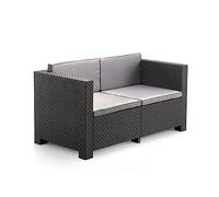 Divano da divano da giardino a 2 sedili grafite