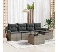 Divano da esterno 6 pz Grigio polyrattan
