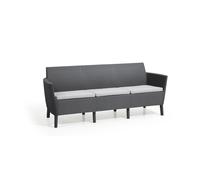 DIVANO DA ESTERNO A 3 POSTI "SALEMO LOUNGE" COLORE GRAFITE, 187X66,5X76 CM - ...