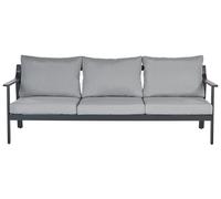 Divano da giardino 3 posti in alluminio con spessi cuscini idrorepellenti in gri