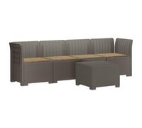 Divano da giardino 4 posti con cuscini in polipropilene effetto rattan | Design moderno, resistente alle intemperie e UV, facile manutenzione, montaggio a due persone, ideale terrazza balcone