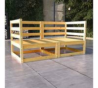 Divano da giardino a 2 posti, in legno massello di pino, robusto mobile da esterno per giardino e terrazza, design modulare per una disposizione flessibile, seduta a lunga durata