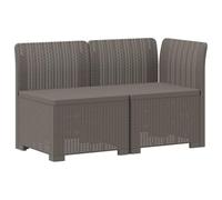 Divano da giardino a 2 posti, in polipropilene, colore: grigio chiaro | Struttura in polipropilene resistente, look rattan alla moda, resistente alla pioggia e al sole, facile manutenzione con