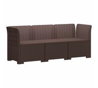 Divano da Giardino a 3 Posti in Aspetto Rattan PP Marrone