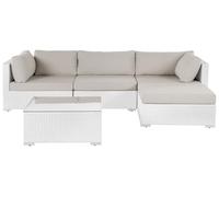 Divano da giardino in rattan bianco