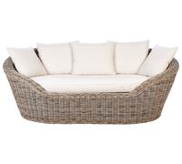 Divano da giardino in rattan naturale con cuscini Cavo