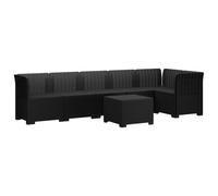 Divano da giardino per 6 persone, in polipropilene, grigio antracite, stile | Resistente ai raggi UV, adatto a tutte le condizioni atmosferiche, design contemporaneo, ideale per balconi, terrazze, serre