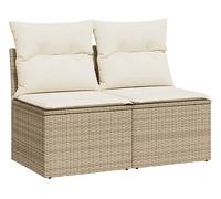 DIVANO DA GIARDINO VIDAXL 2 pz con Cuscini Beige Polyrattan Acacia - 3325234