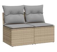 DIVANO DA GIARDINO VIDAXL 2 pz con Cuscini Beige Polyrattan Acacia - 3325235
