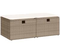DIVANO DA GIARDINO VIDAXL 2 pz con Cuscini Beige Polyrattan Acacia - 3328671