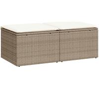 DIVANO DA GIARDINO VIDAXL 2 pz con Cuscini Beige Polyrattan Acacia - 3328681