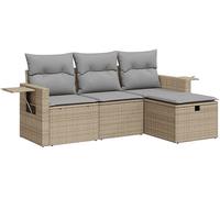 DIVANO DA GIARDINO VIDAXL 4 pz con Cuscini Beige in Polyrattan - 3325455