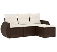 DIVANO DA GIARDINO VIDAXL 4 pz con Cuscini Marrone in Polyrattan - 3221272