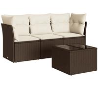 DIVANO DA GIARDINO VIDAXL 4 pz con Cuscini Marrone in Polyrattan - 3249062