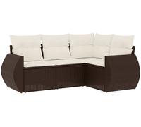 DIVANO DA GIARDINO VIDAXL 4 pz con Cuscini Marrone in Polyrattan - 3253650