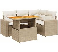 DIVANO DA GIARDINO VIDAXL 5 pz con Cuscini Beige in Polyrattan - 3271296