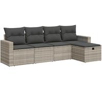 DIVANO DA GIARDINO VIDAXL 5 pz con Cuscini Grigio Chiaro Polyrattan - 3325368